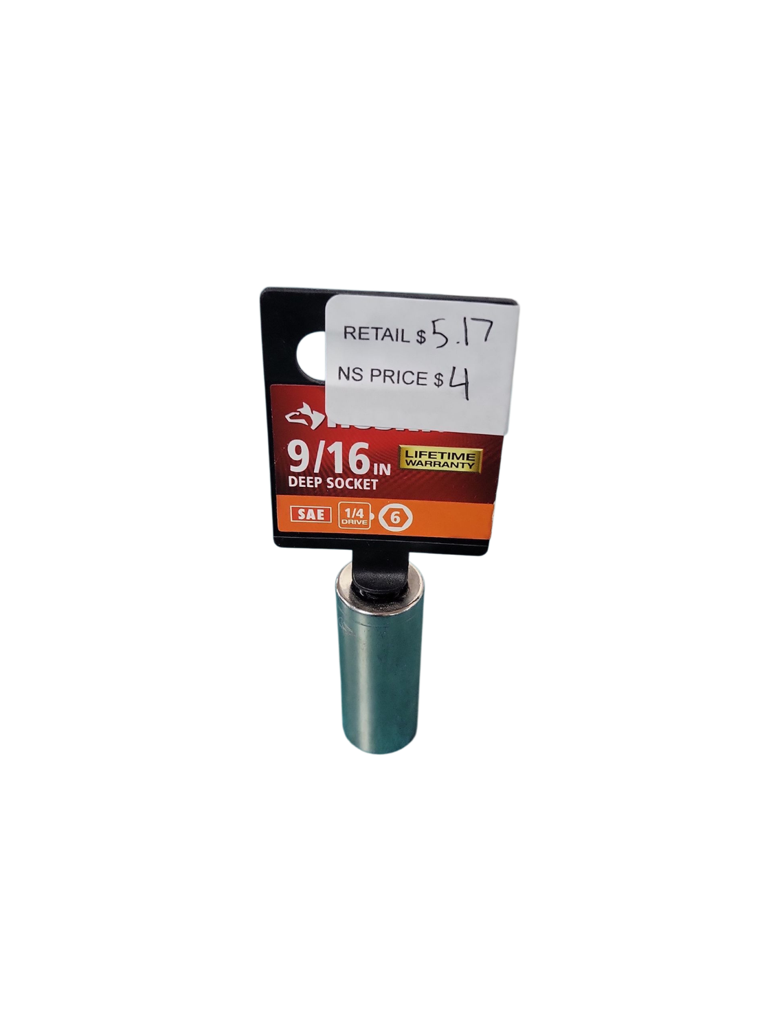 Husky 1/4 in. Drive 9/16 in. 6-Point SAE Deep Socket H4D6PDP916 .