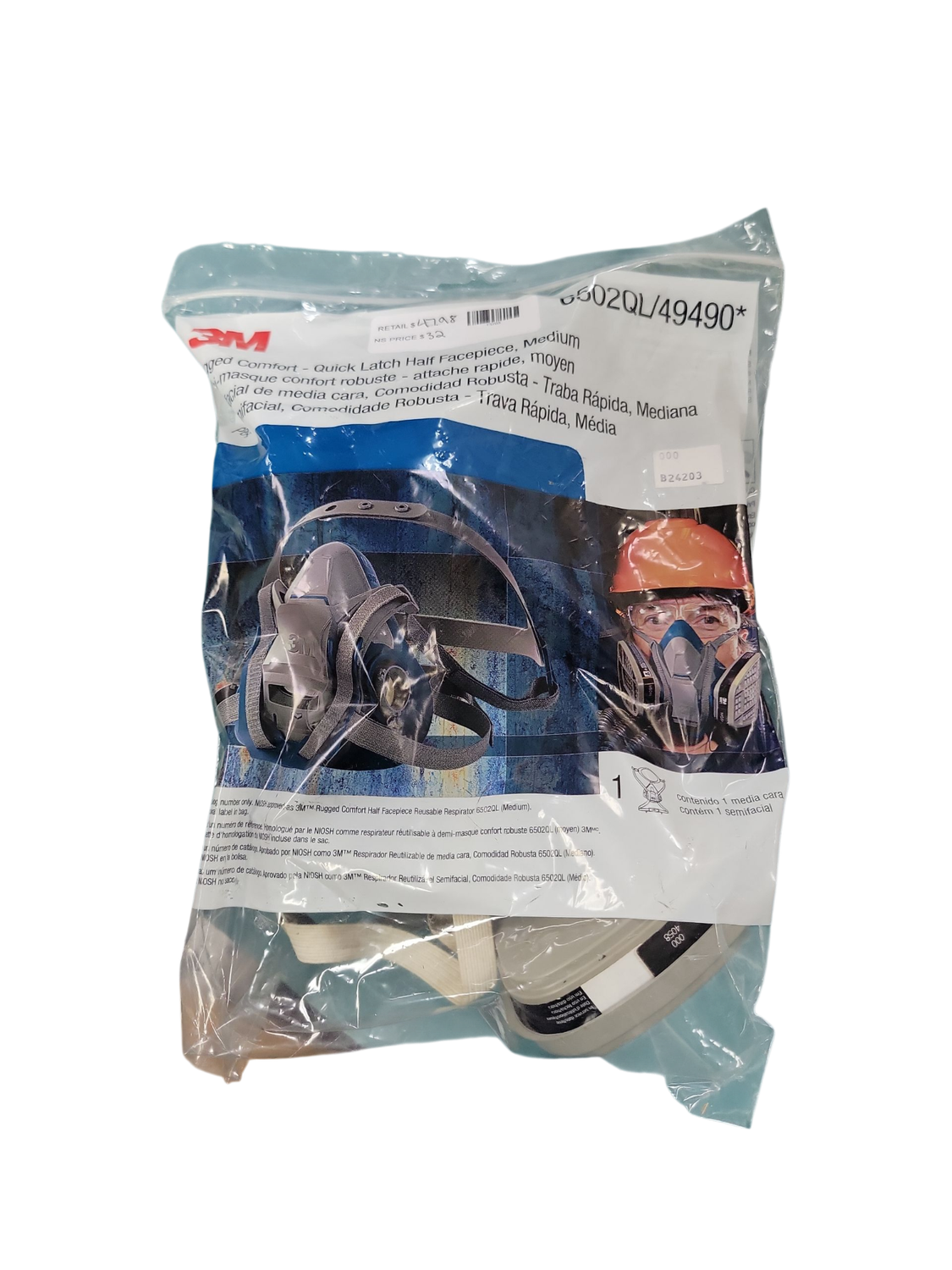 3M Paint Project Quick Latch Reusable Respirator 6502QL, OV/P95 6502QLP1-DC