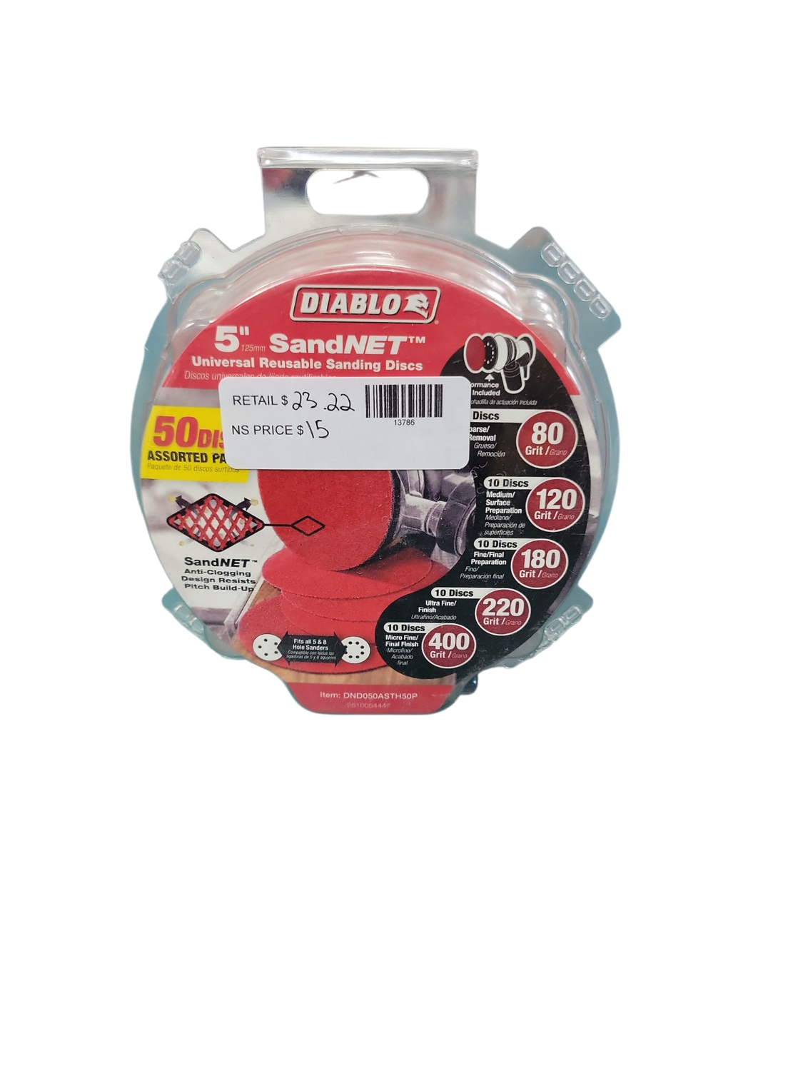 DIABLO 5 in. SandNet Coated Assorted Disc (50-Pack) DND050ASTH50P