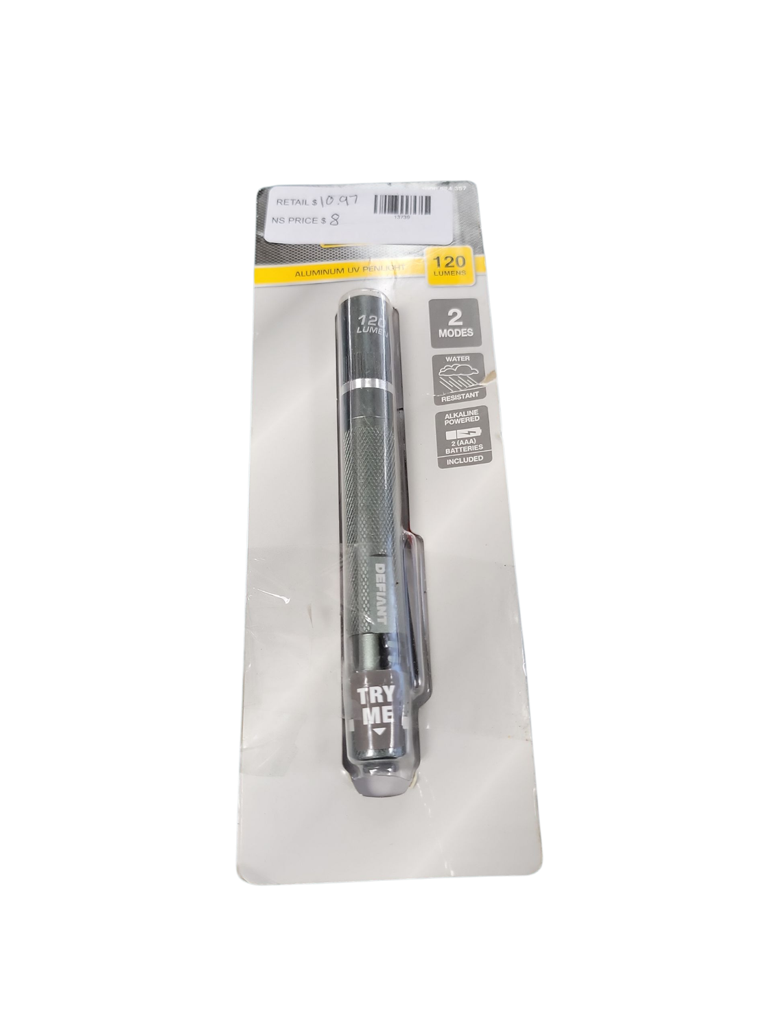 Defiant 120 Lumens Aluminum Pen Light with UV Function 90702