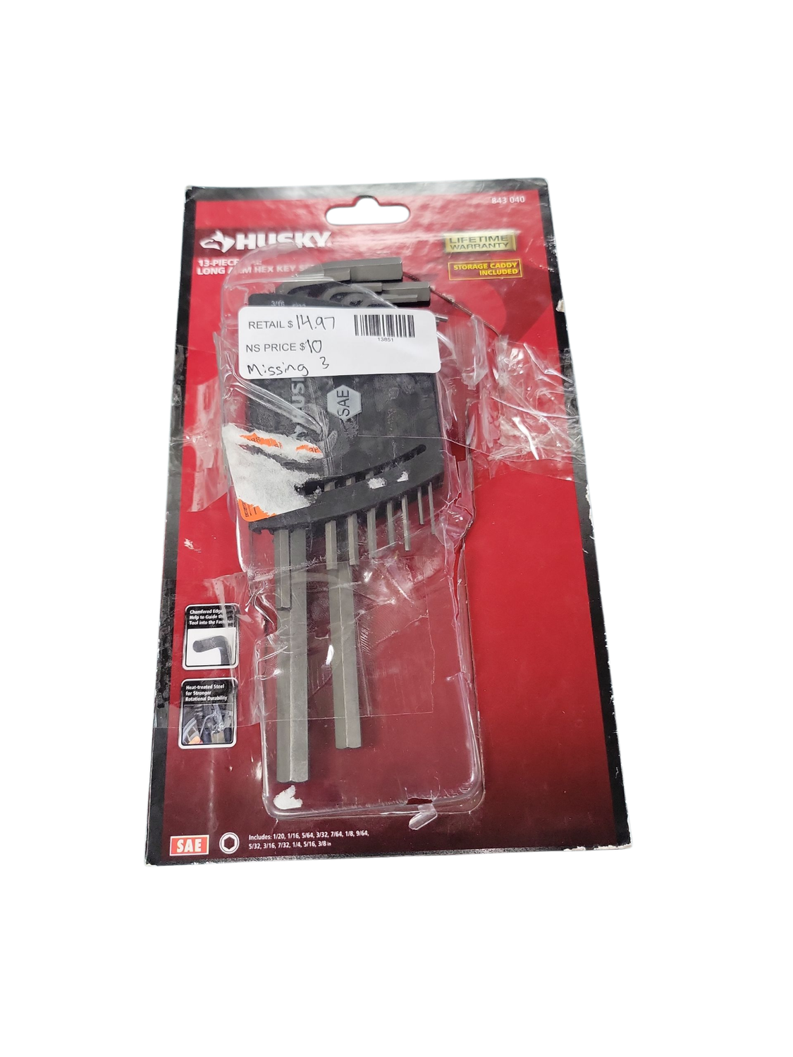 Husky Long Arm Hex Key Set, SAE (13-Piece) HLAHKS13PC-06 .