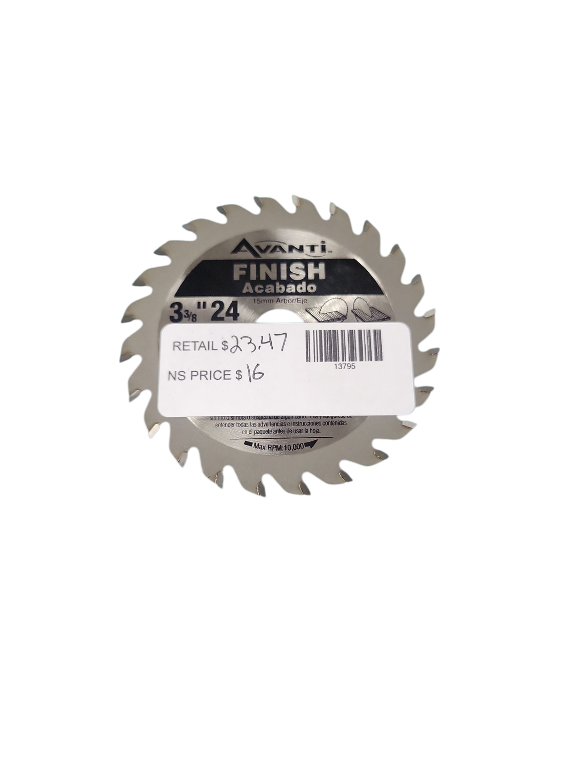 Avanti 3-3/8 in. x 24-Tooth Finish Circular Saw Blade A0324X