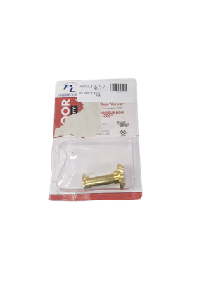Prime-Line Door Viewer 9/16 in. x 200-Degree Solid Brass Housing Glass Lens is UL Listed Polished Brass Finish U 9891