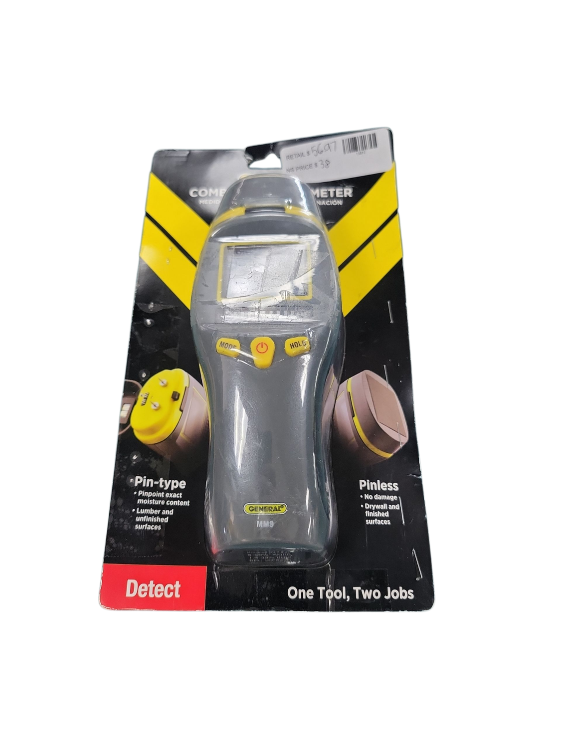 General Tools Combo Pin and Pinless Moisture Meter for Water Damage and Mold Prevention MM9   .