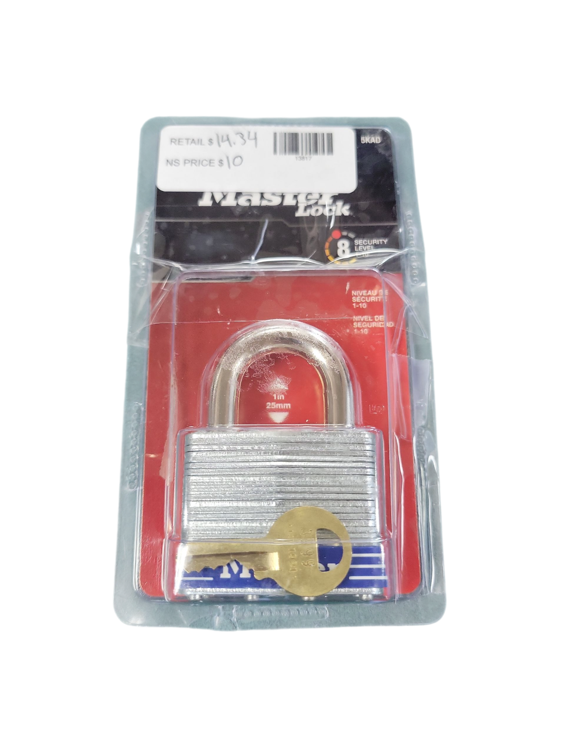 Master Lock Outdoor Padlock with Key, 2 in. Wide 5KADHC