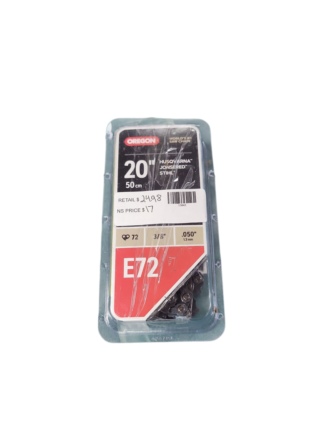 Oregon E72 Chainsaw Chain for 20in. Bar, Fits Echo, Husqvarna, Stihl, Makita, Craftsman and more E72-21