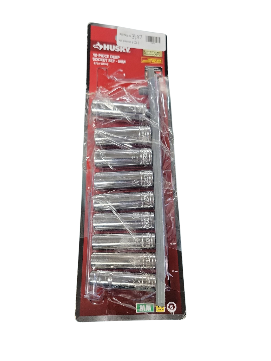 Husky 3/8 in. Drive Deep Metric Socket Set (10-Piece) H3DDPMM10PCSR
