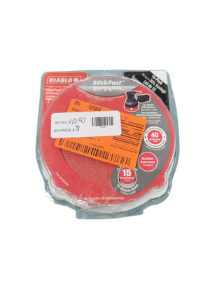 DIABLO 5 in. 40-Grit ROS StickFast Sanding Discs DCD050040P15G