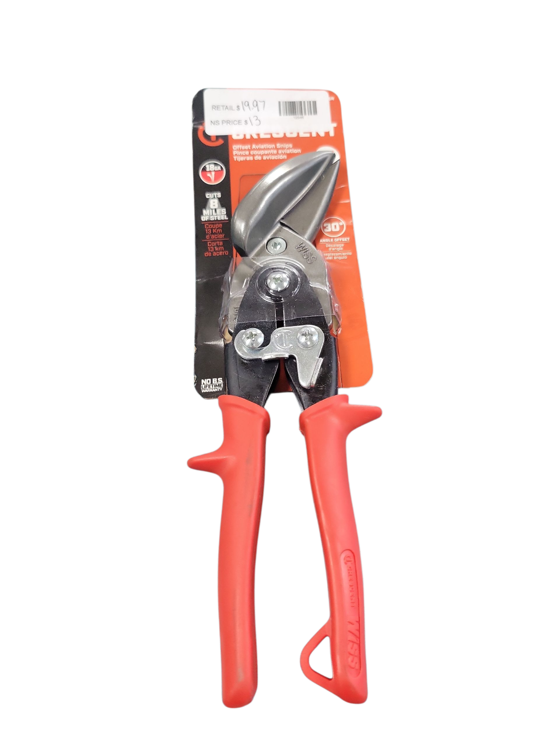 Crescent Wiss 9-1/4 in. Compound Action Offset Straight and Left Cut Aviation Snips M6R  .