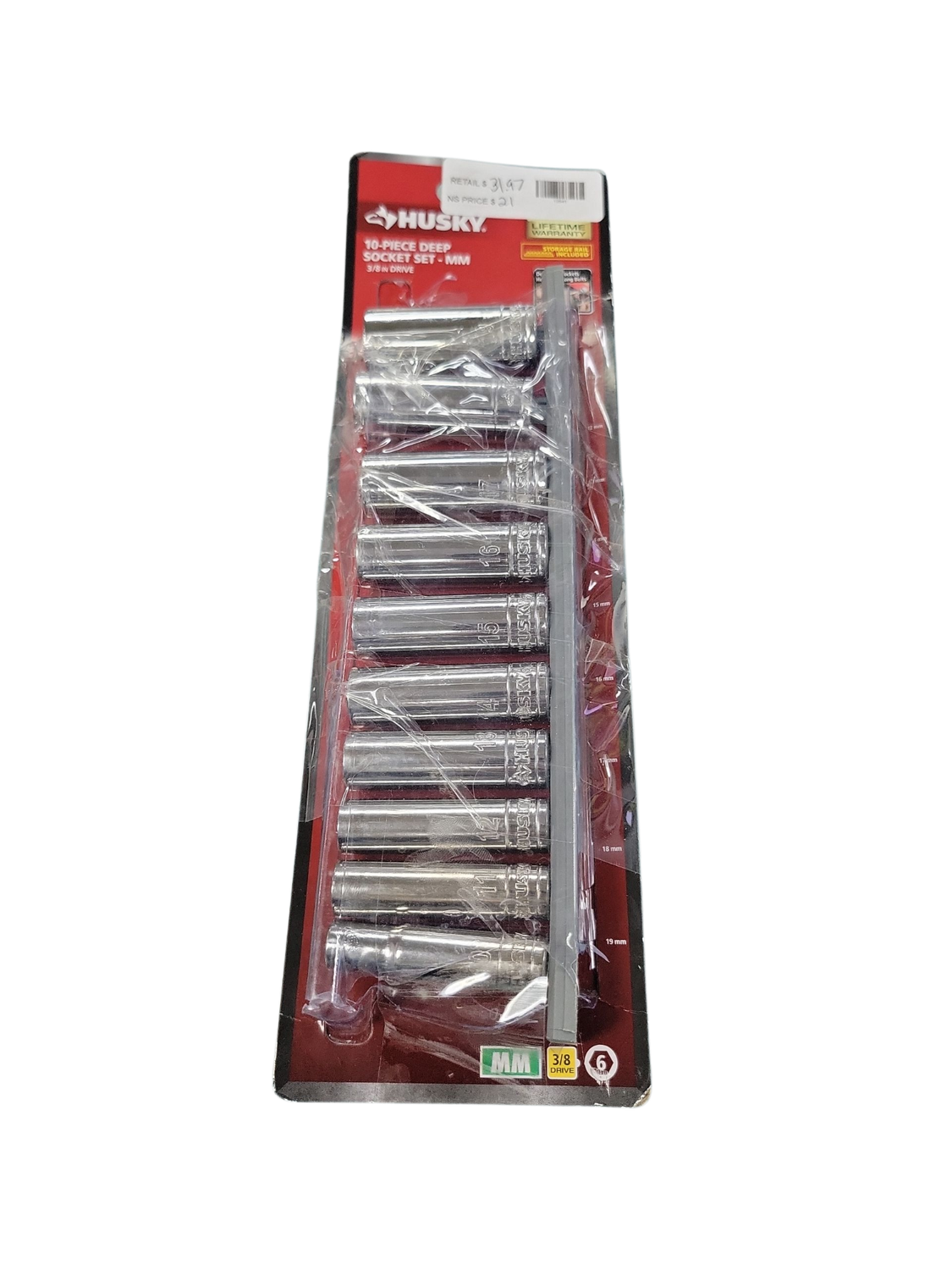 Husky 3/8 in. Drive Deep Metric Socket Set (10-Piece) H3DDPMM10PCSR
