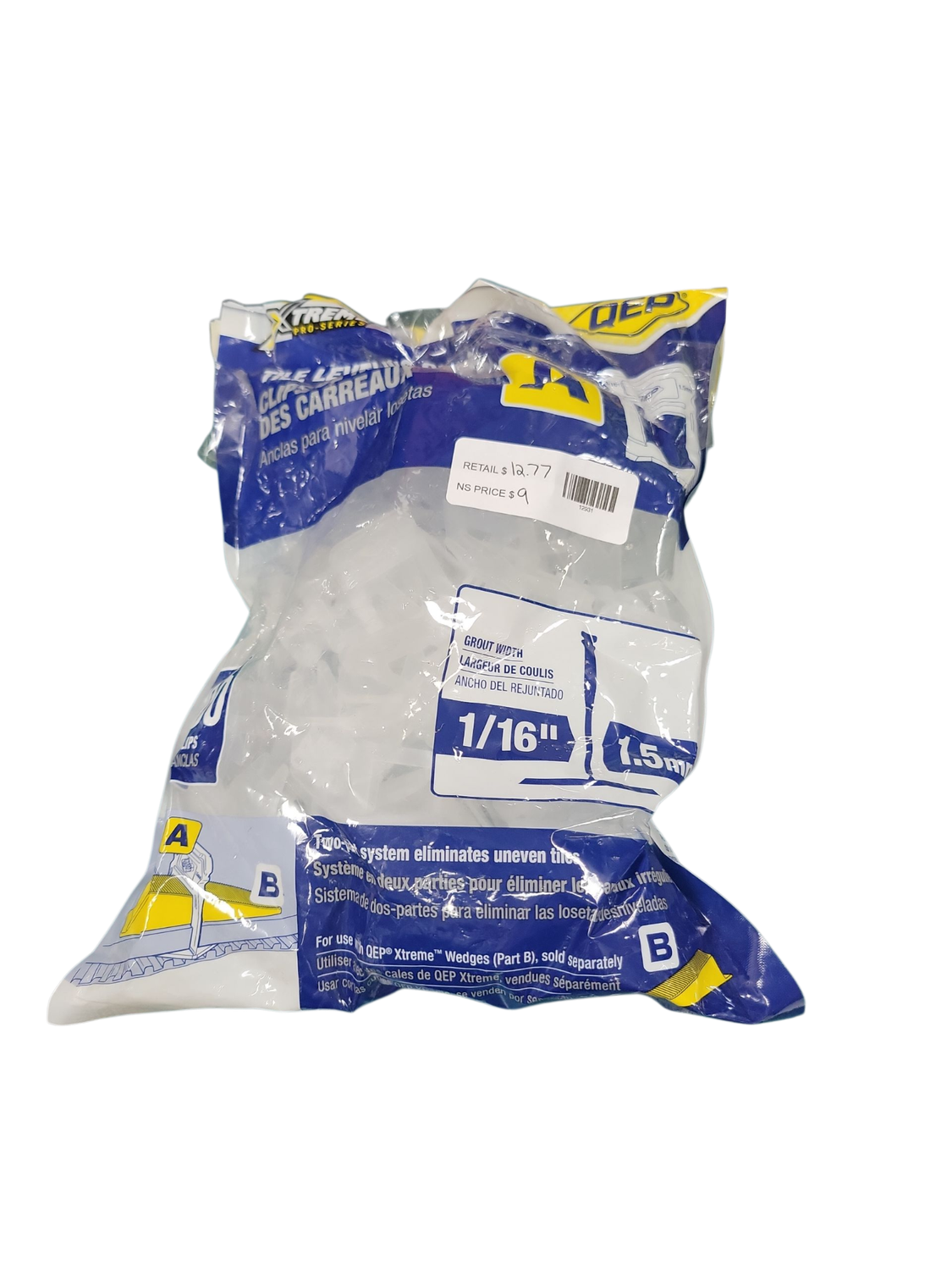 QEP Xtreme White 1/16 in. Clip, Part A of 2-Part Tile Leveling System 100-Pack 99761