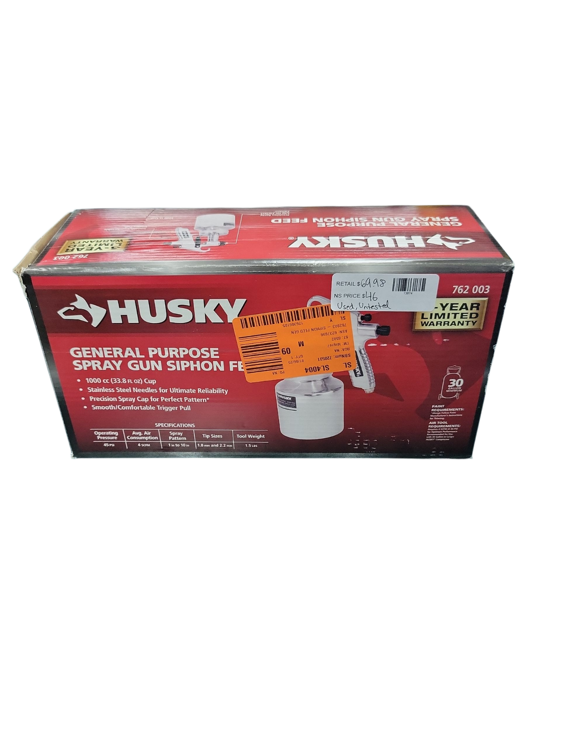 Husky Siphon Feed General Purpose Spray Gun H4920SSG