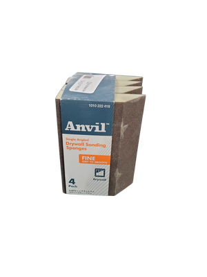 Anvil 3 1/2  in. x 4 7/8 in. x 1 in. Fine Angled Drywall Sanding Sponge (4-Pack) 1010222418