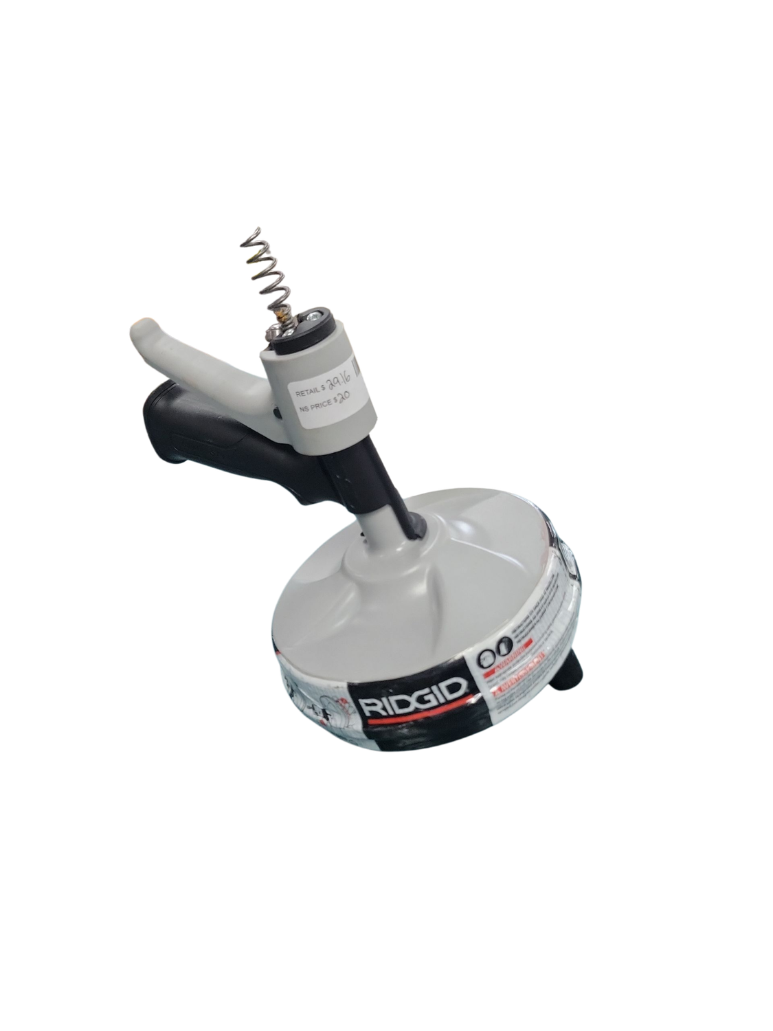 RIDGID Kwik-Spin+ ¼ in. x 25 ft. Drain Cleaning Snake Auger with Autofeed Trigger for Kitchen/Bath Sinks and Tubs/Showers 57038