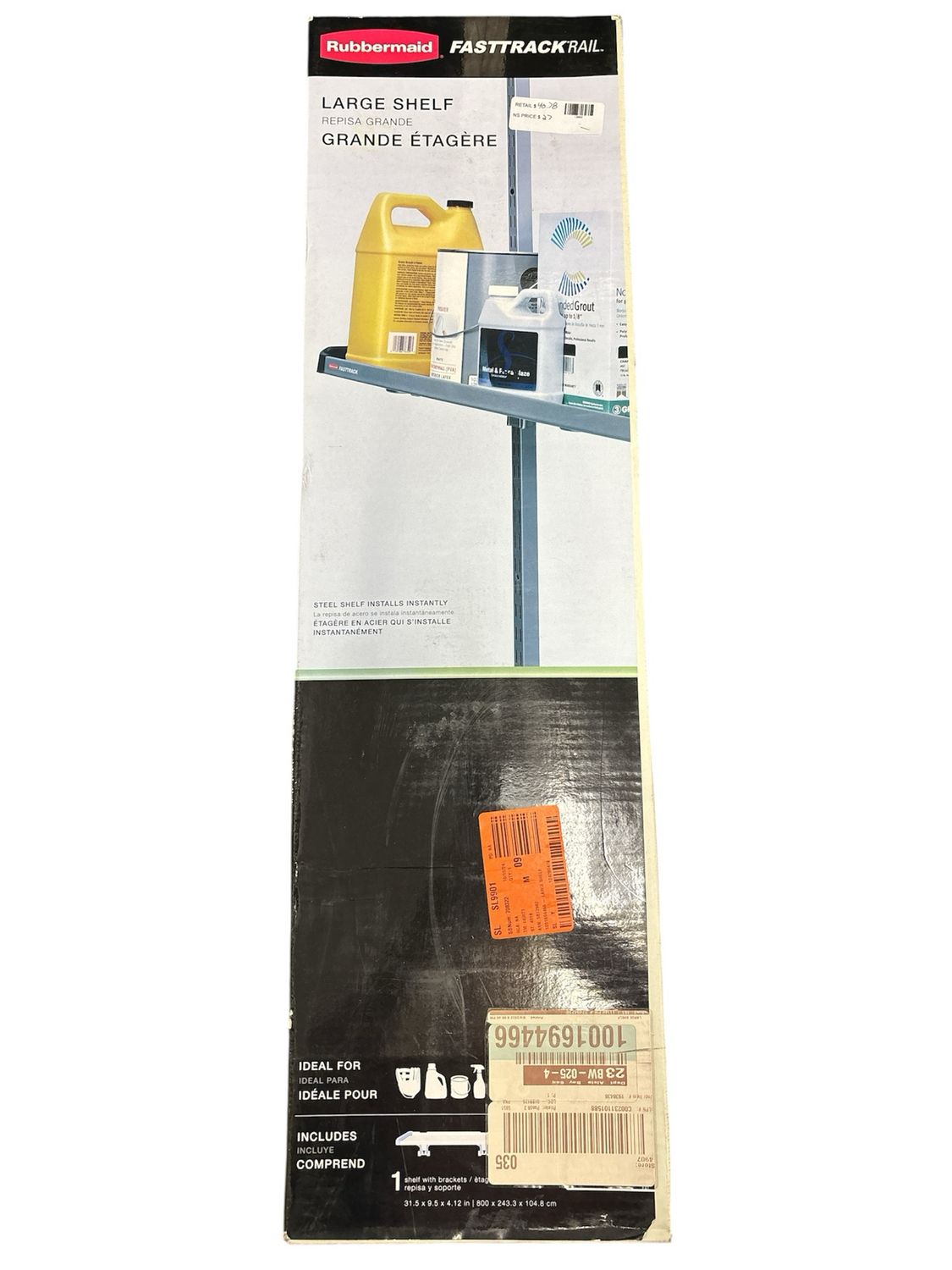 Rubbermaid FastTrack Garage 31.5 in. W x 9.5 in. D Large Metal Shelf 1938438