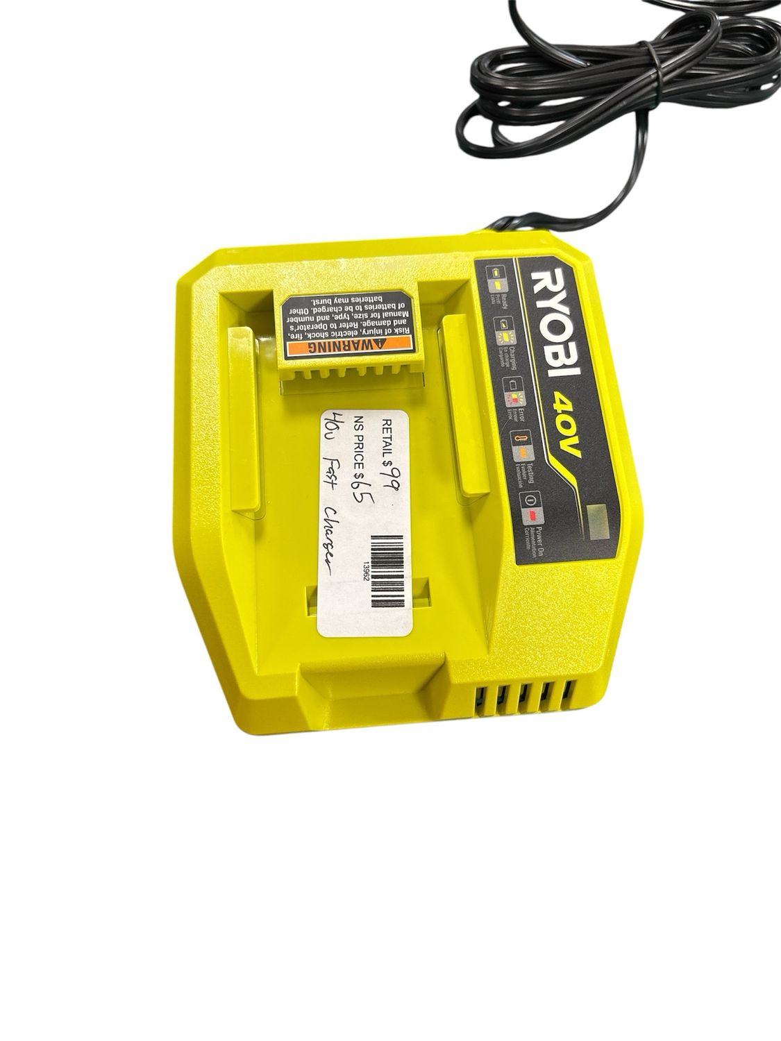 RYOBI 40V Lithium-Ion Fast Charger OP408VNM
