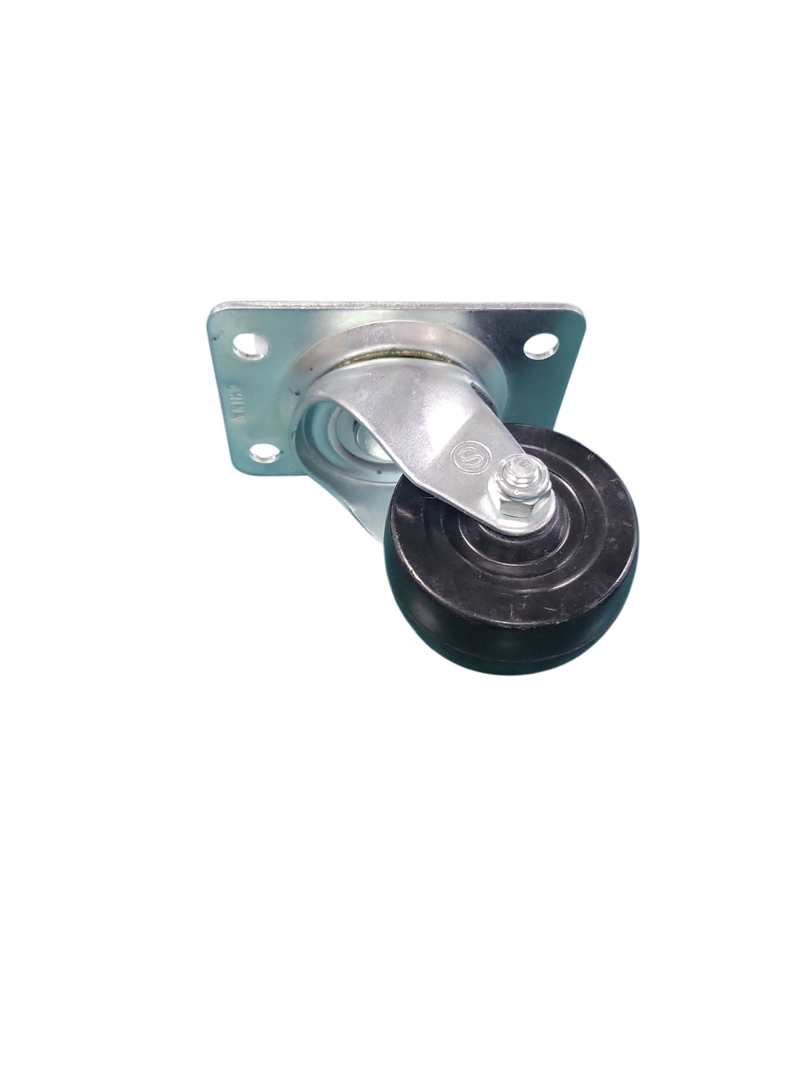 Everbilt 2-1/2 in. Black Soft Rubber and Steel Swivel Plate Caster with 100 lbs. Load Rating 49478