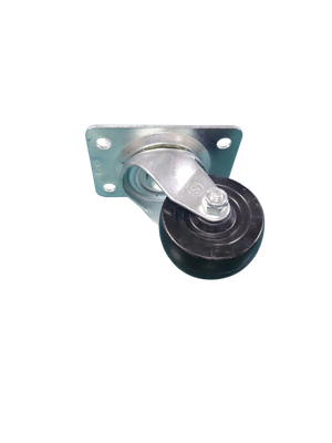 Everbilt 2-1/2 in. Black Soft Rubber and Steel Swivel Plate Caster with 100 lbs. Load Rating 49478