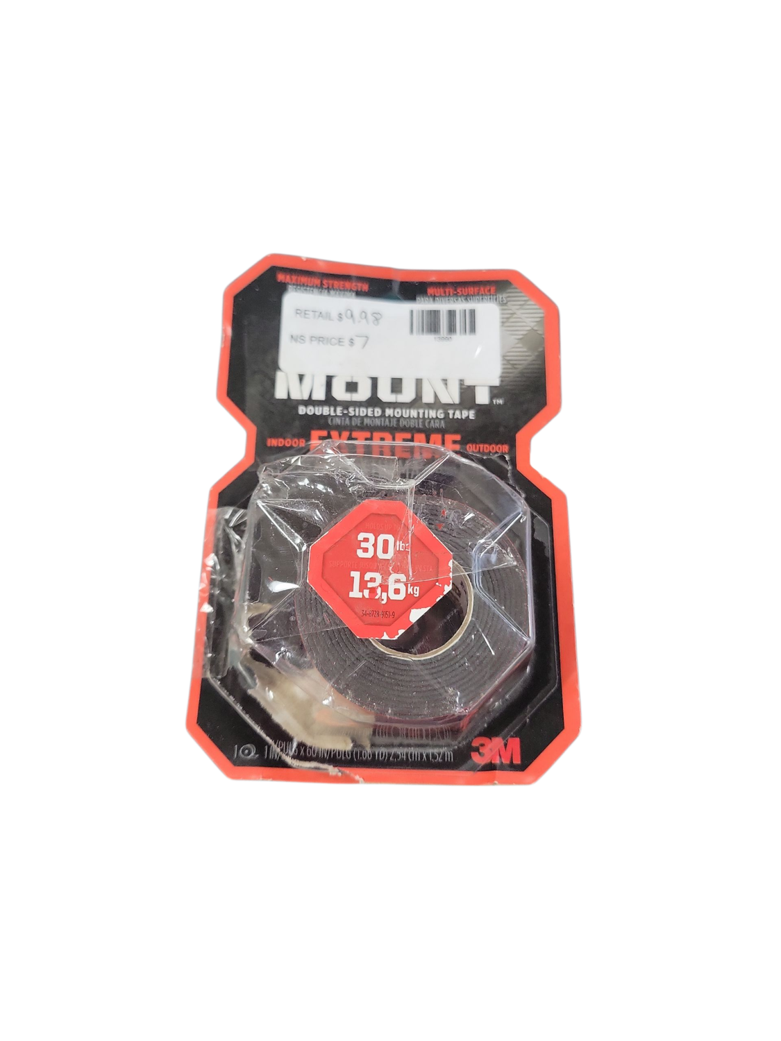 Scotch 1 in. x 1.66 yds. Permanent Double Sided Extreme Mounting Tape 414DC-SF