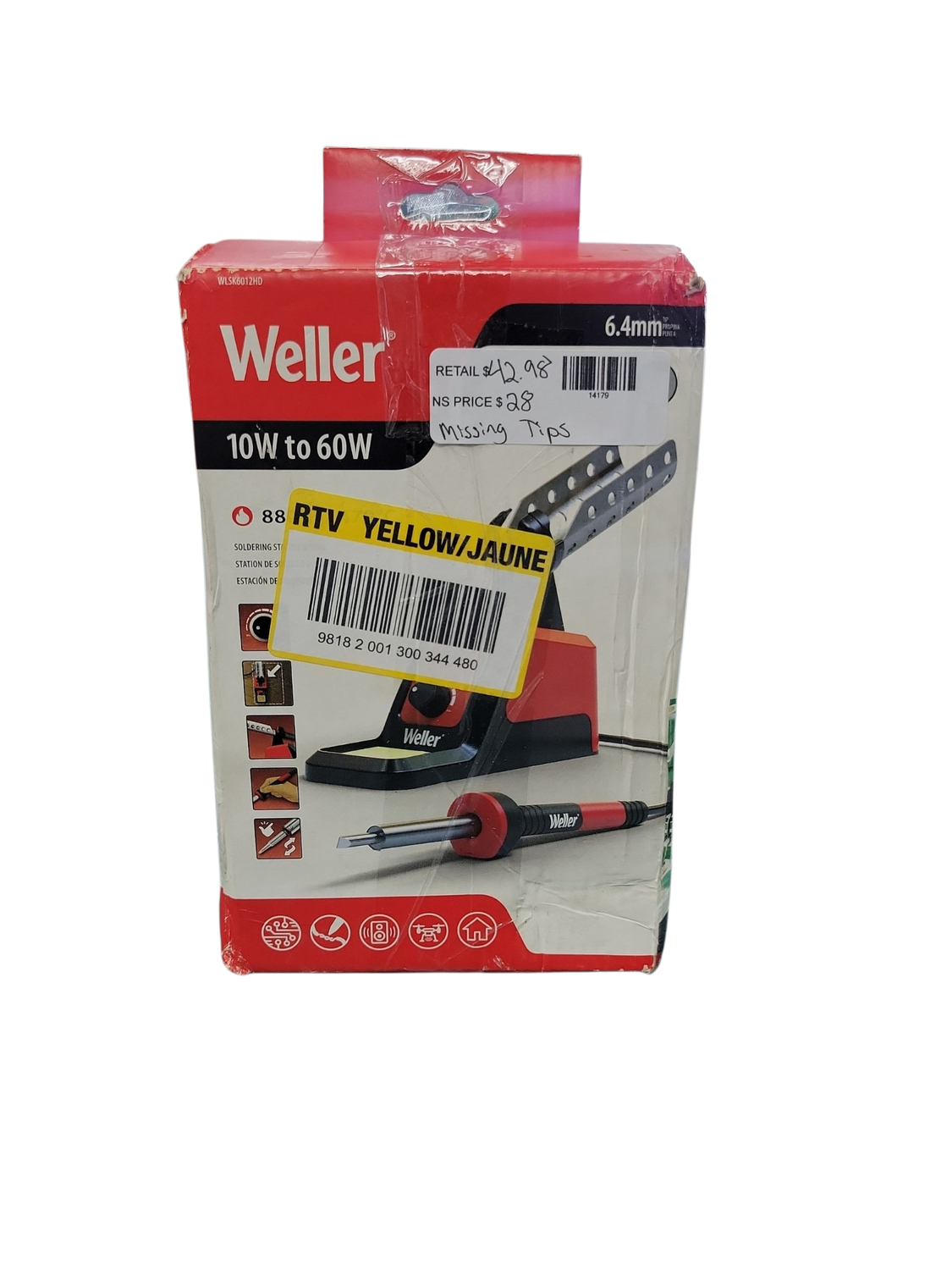 Weller Corded Electric Soldering Iron Station with WLIR60 Precision Iron WLSK6012HD .