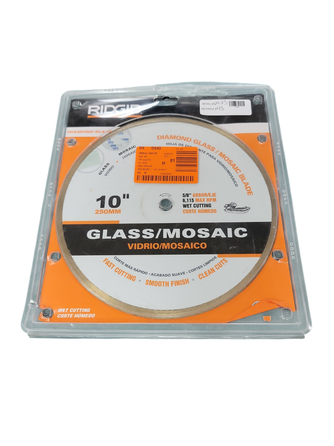 RIDGID 10 in. Glass Tile Blade HD-GT10P