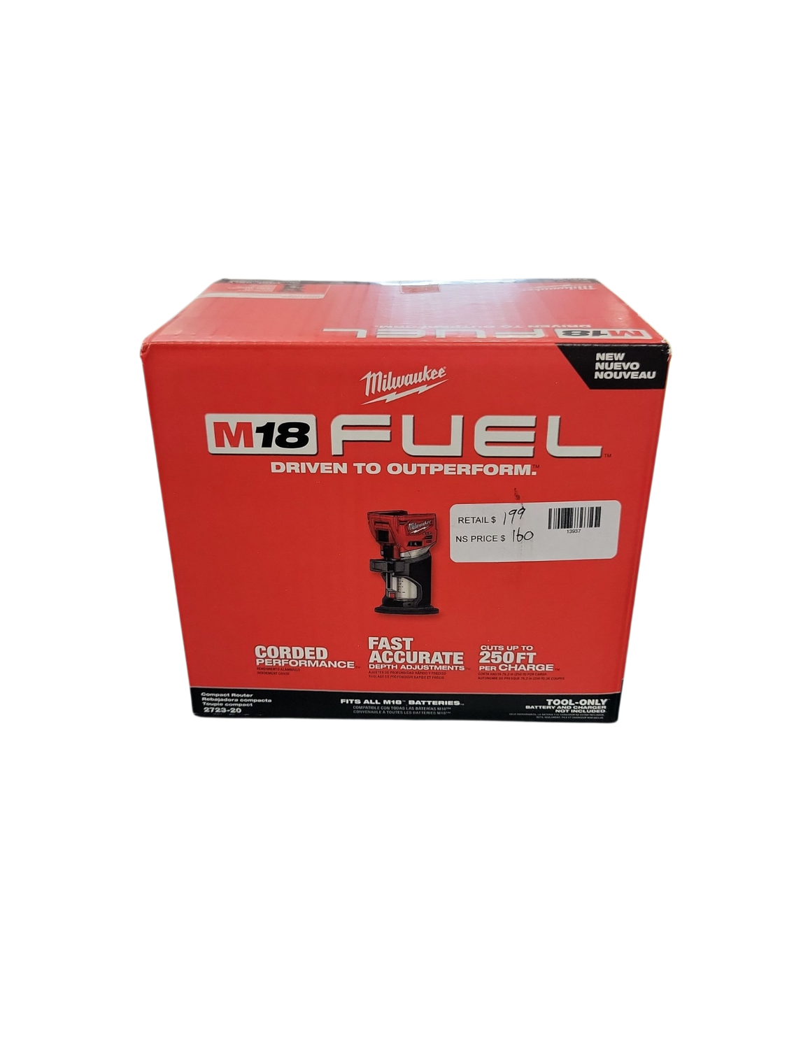 Milwaukee M18 FUEL 18V Lithium-Ion Brushless Cordless Compact Router (Tool-Only) 2723-20 .