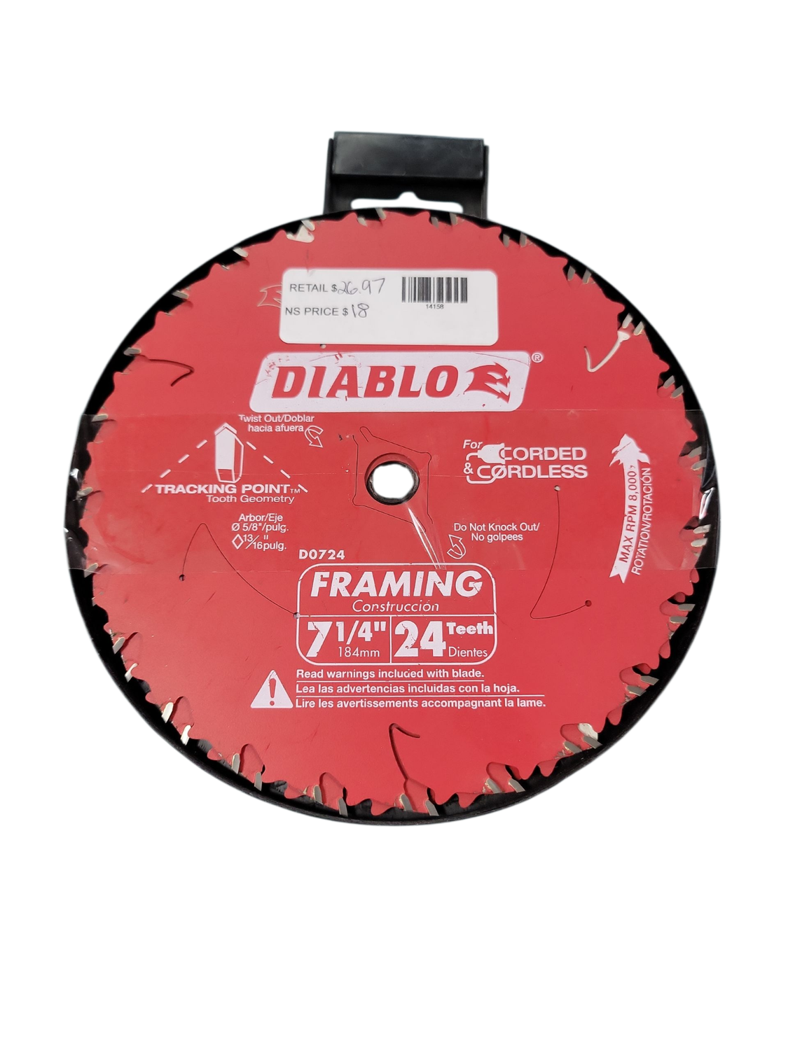 DIABLO Tracking Point 7-1/4 in. x 24-Tooth Framing Circular Saw Blade (3-Pack) D0724R3