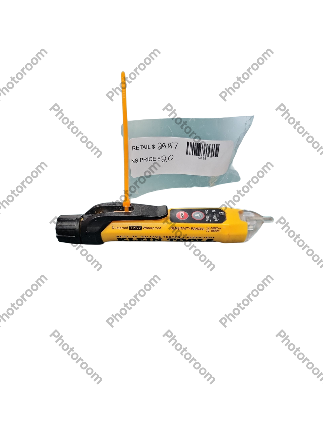 Klein Tools Digital Dual Range Non Contact Voltage Tester with LED Flashlight 12-1000V ACNCVT-3PR