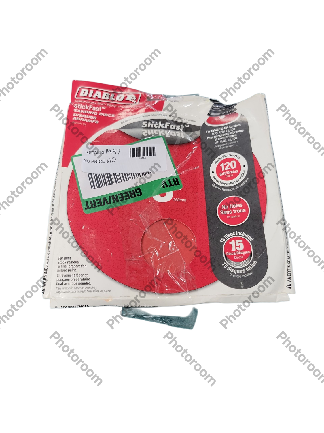DIABLO 6 in. 120-Grit ROS StickFast Sanding Discs DCD060120P15G