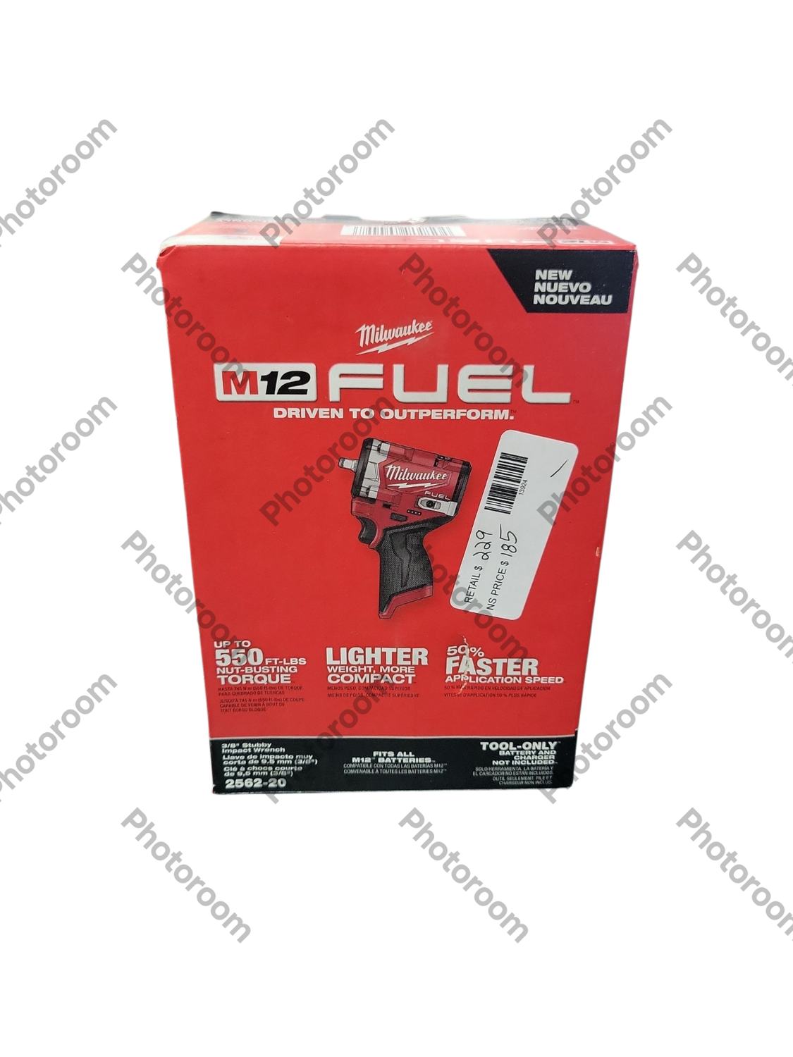 Milwaukee M12 FUEL 12V Lithium-Ion Brushless Cordless Stubby 3/8 in. Impact Wrench (Tool-Only) 2562-20