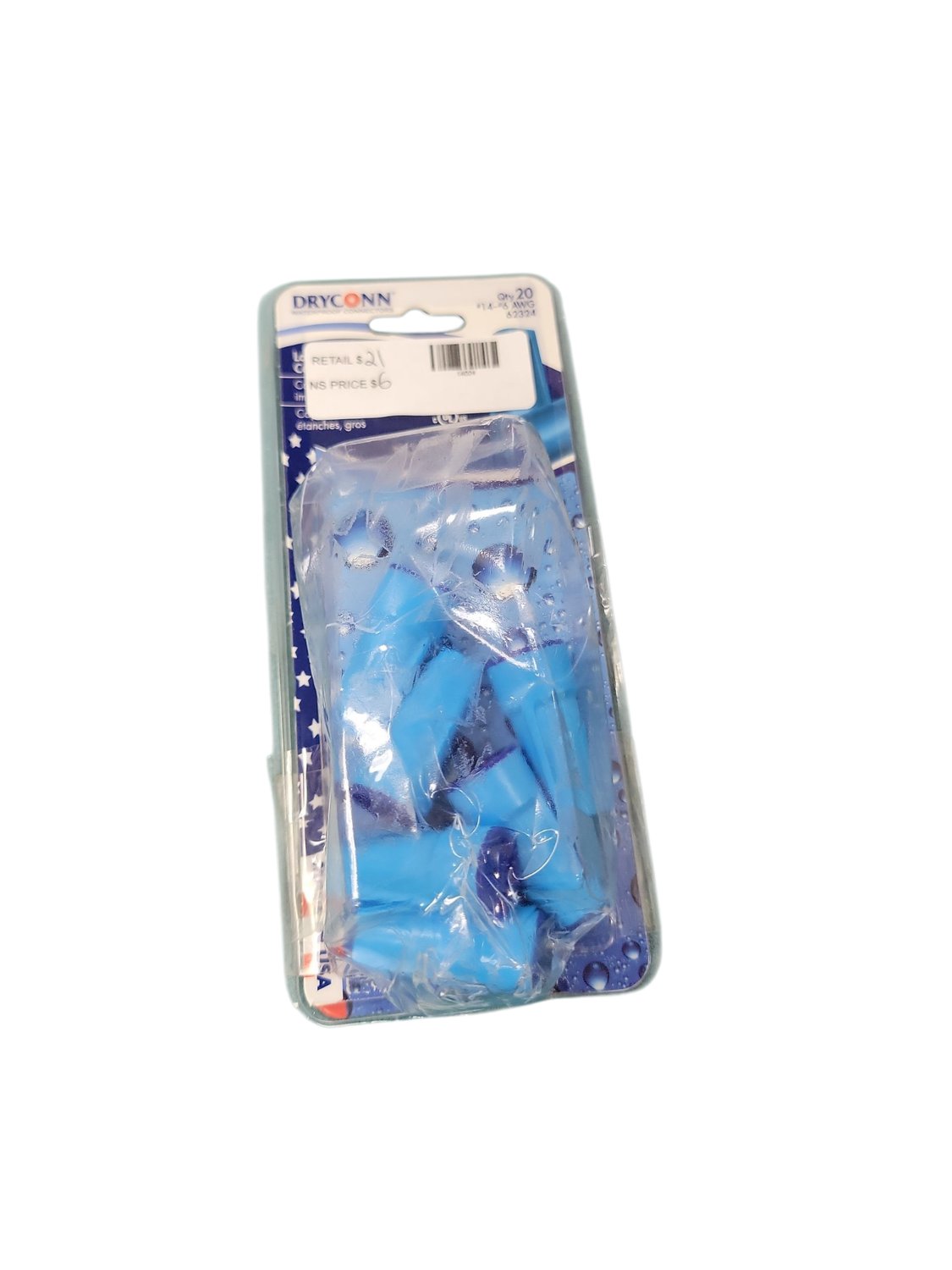DryConn Large Waterproof Wire Connectors, Aqua/Blue (20-Pack) 62324