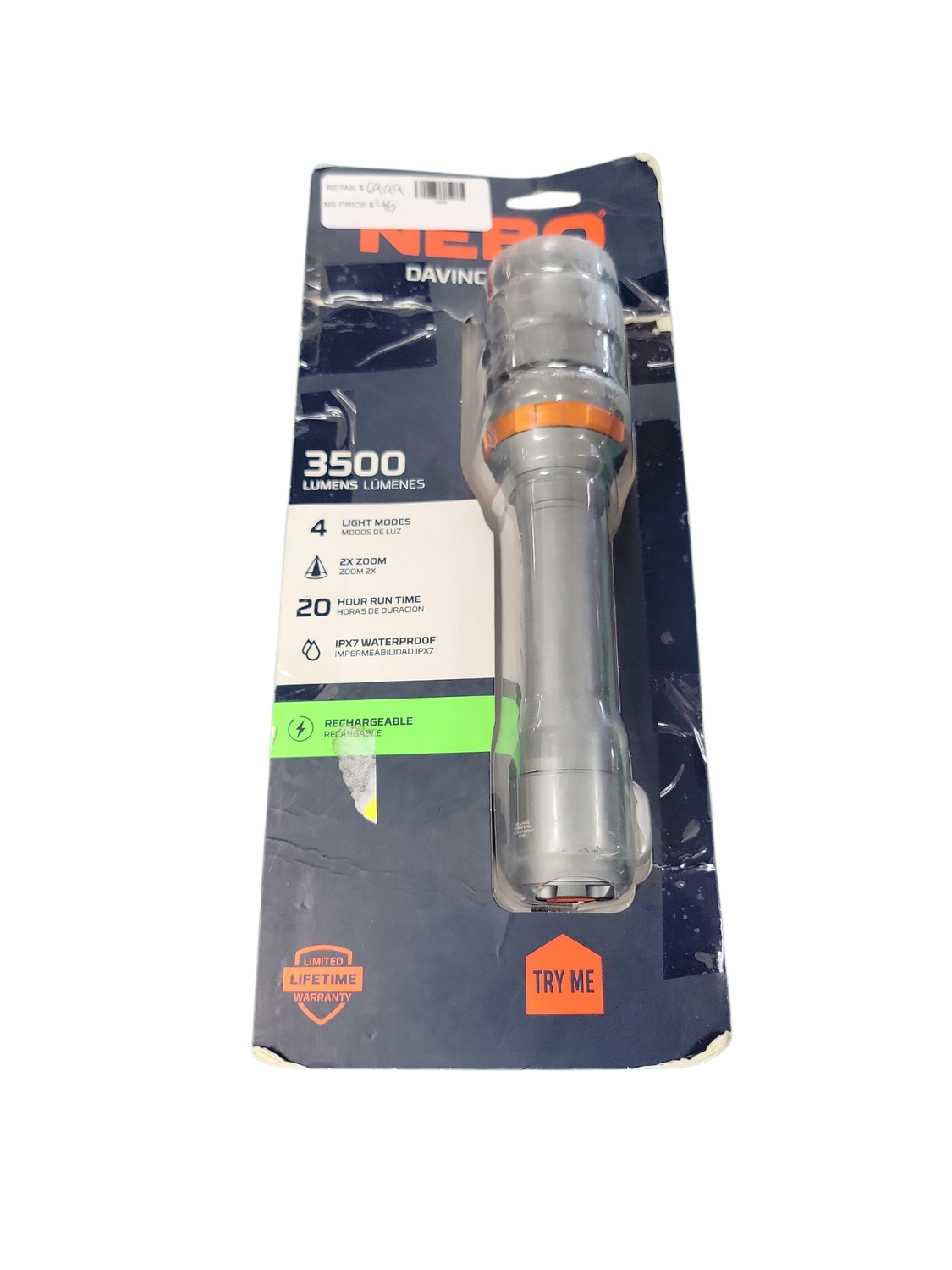 NEBO Davinci 3500 Lumen Rechargeable Flashlight and Power Bank NEB-FLT-0032