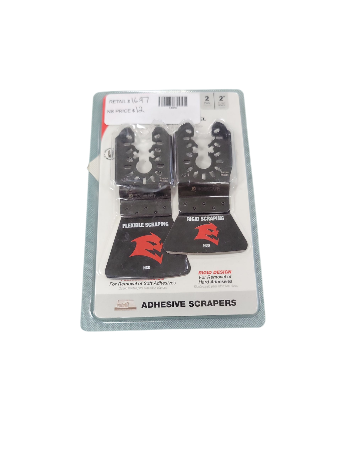 DIABLO Universal Fit High Carbon Steel Oscillating Scraper Set for Adhesive Removal DOUSCRP2