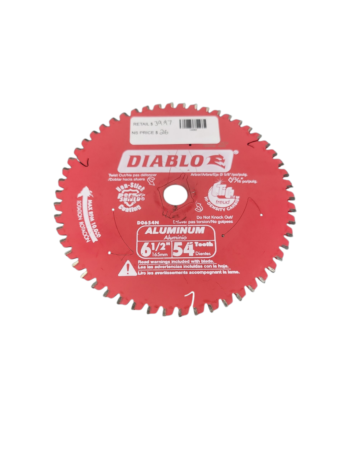 DIABLO Steel Demon 6-1/2 in. x 48-Tooth Cermet II Metals and Stainless Steel Circular Saw Blade D0648CFR
