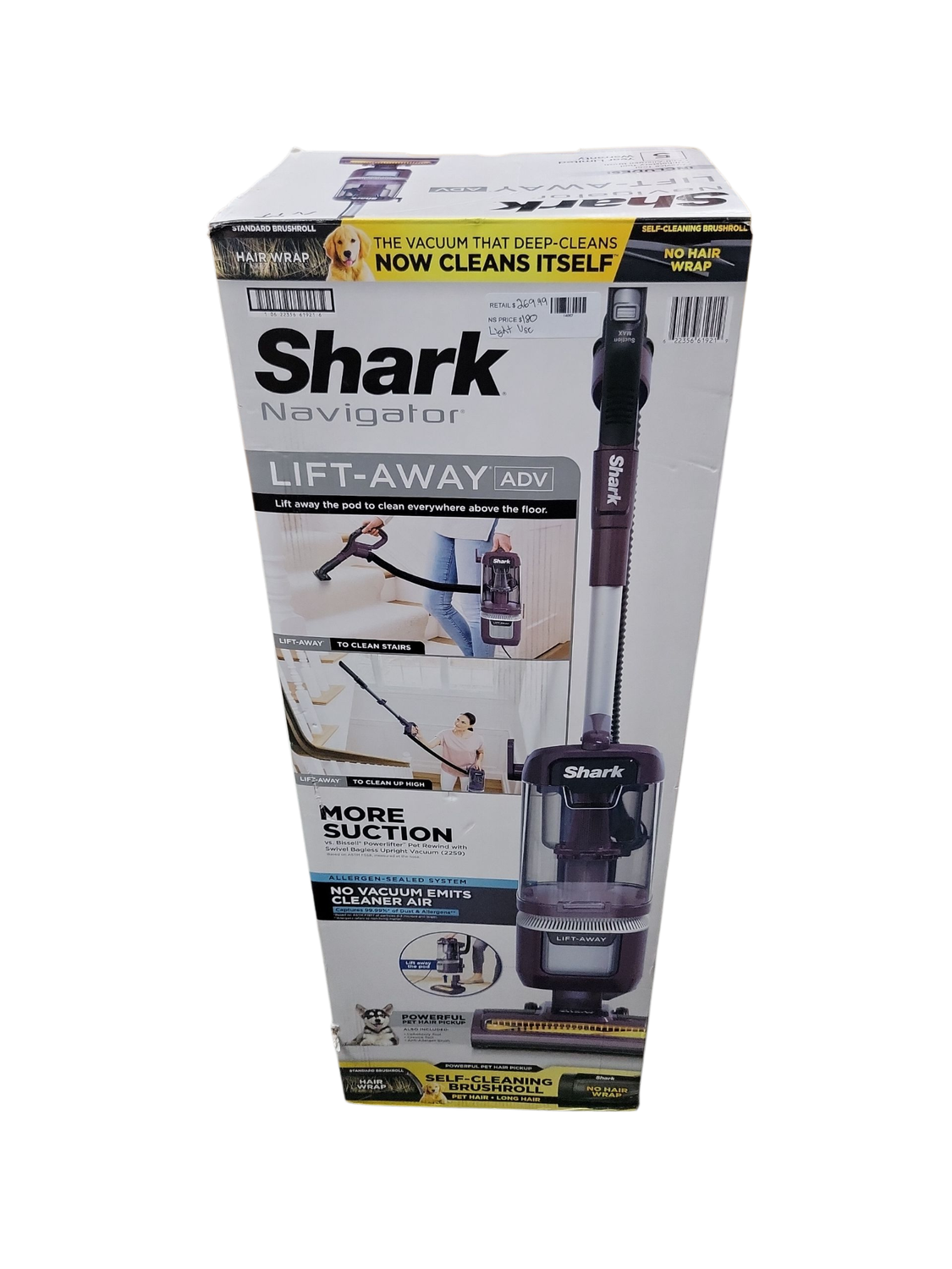 Shark Navigator ADV Bagless Corded HEPA Upright Vacuum Cleaner for Multisurface and Cars with Portable Lift-Away in Purple LA362