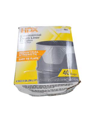 HDX 55 Gallon Clear Heavy-Duty Flap Tie Drum Liner Trash Bags (40-Count) HD55WC040C
