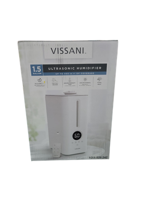 Vissani 1.5 Gal. Ultrasonic Humidifier 360 Degree Turning Dual Nozzle Cool Mist for Medium Room in White VK-8526A .