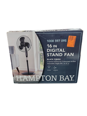 Hampton Bay 16 in. 3 Speed Digital Oscillating Standing Fan with Adjustable Height 12102