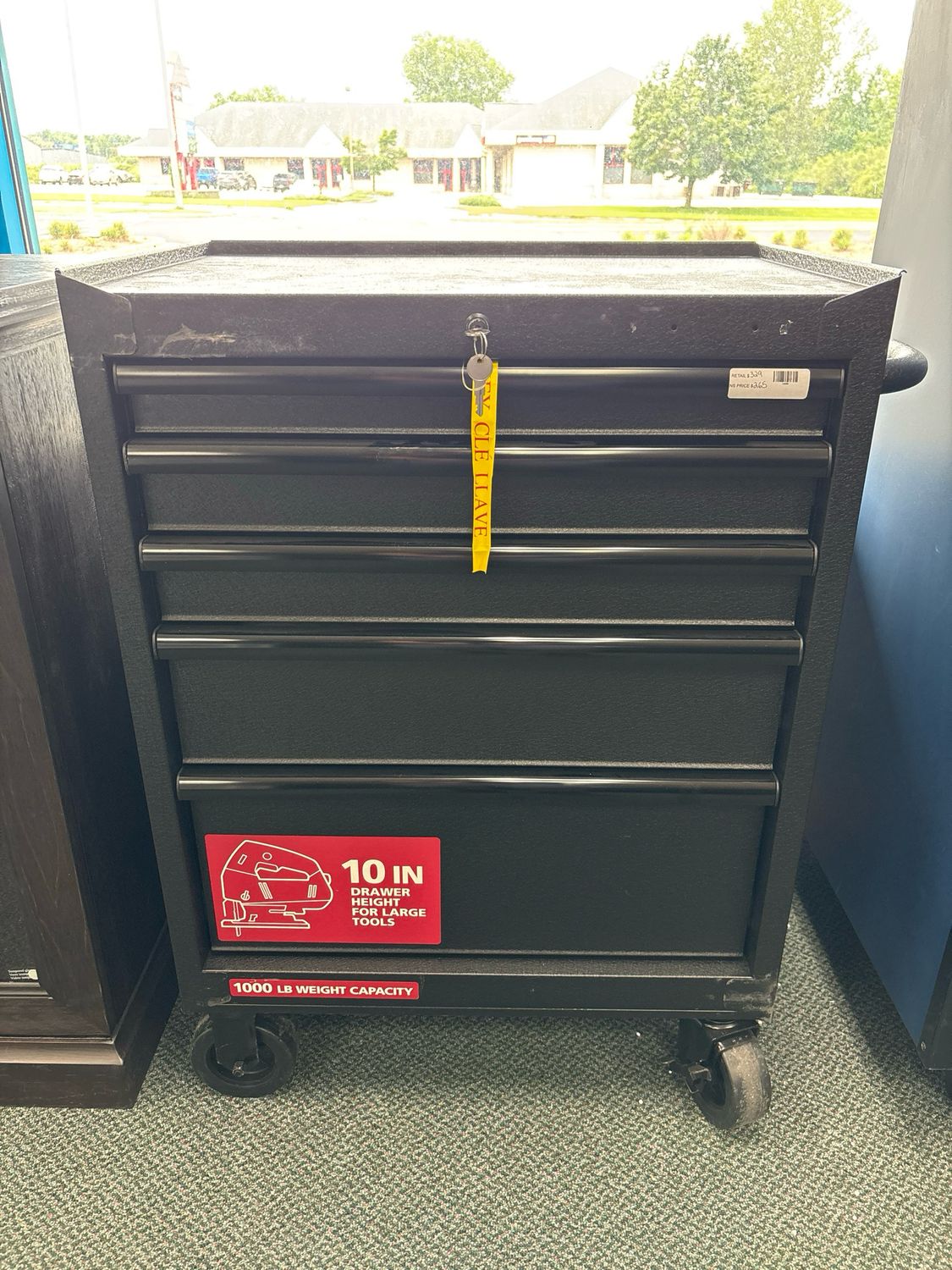 Husky Tool Storage 27 in. W x 18 in. D 5-Drawer Gloss Black Rolling Tool Cabinet H27TR5BLK .