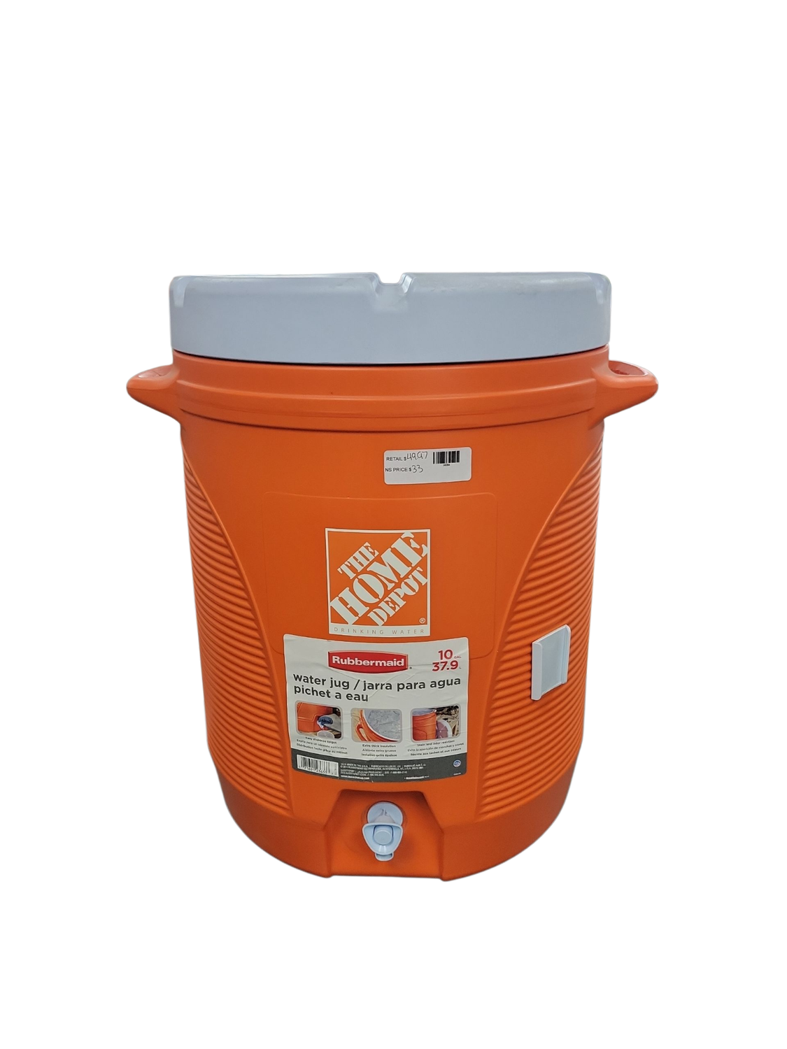 The Home Depot 10 Gal Orange Water Cooler FG1610HDORAN