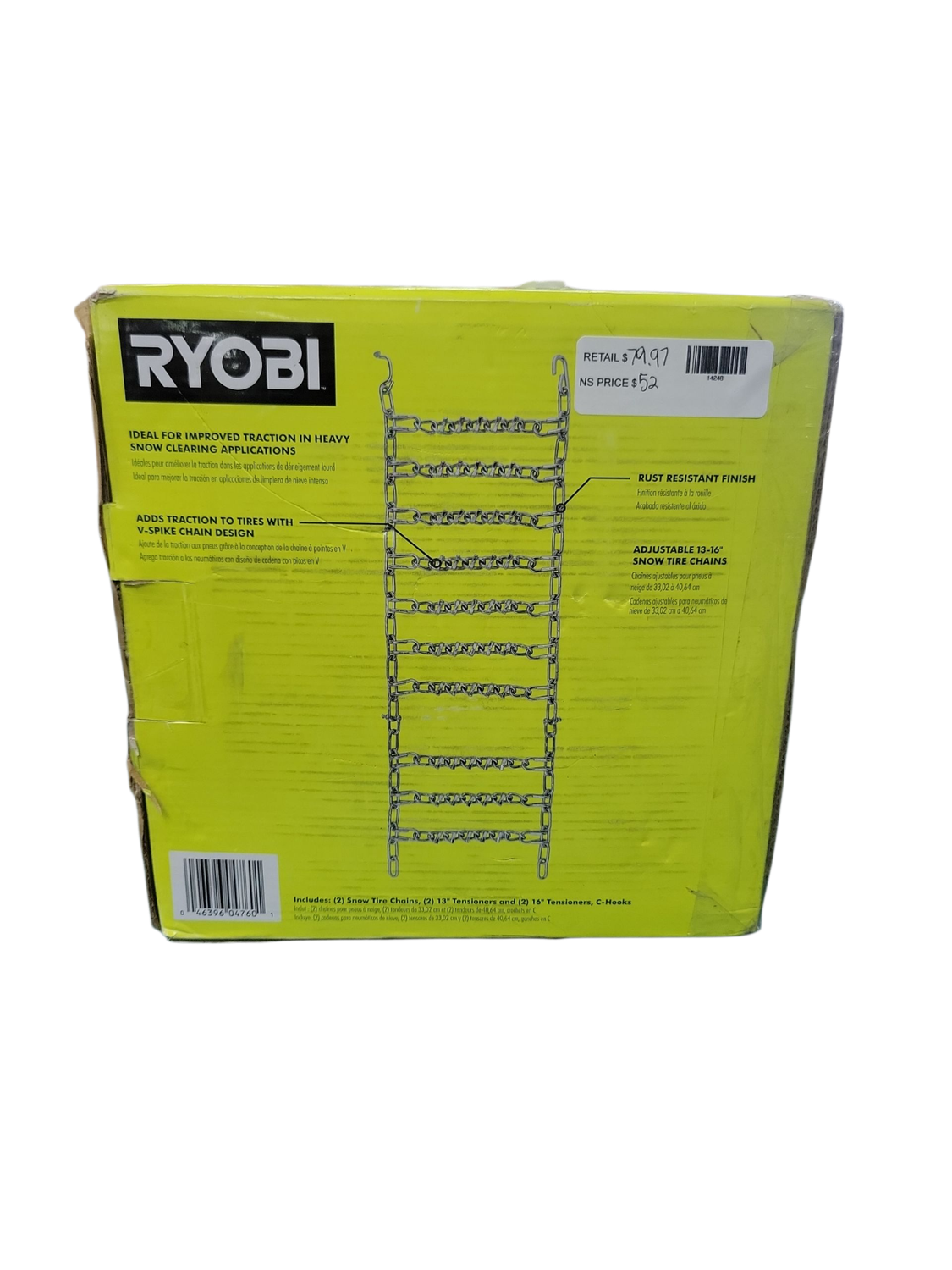 RYOBI 13-16 in. Snow Blower Tire Chains ACSN03