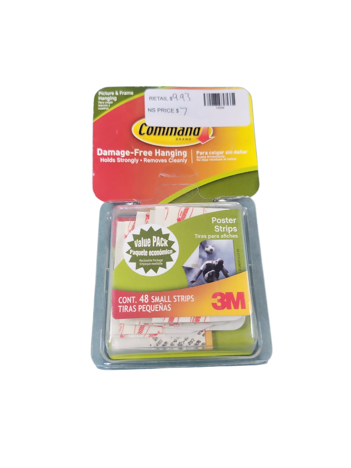 Command Poster Strips, White, Damage Free Decorating, 48 Command Strips 17024-VP  .
