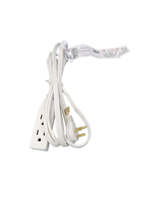 HDX 8 ft. 16/3 Light Duty Indoor Tight Space Multi-Outlet Extension Cord with Banana Tap, White HW1638HDWF  .