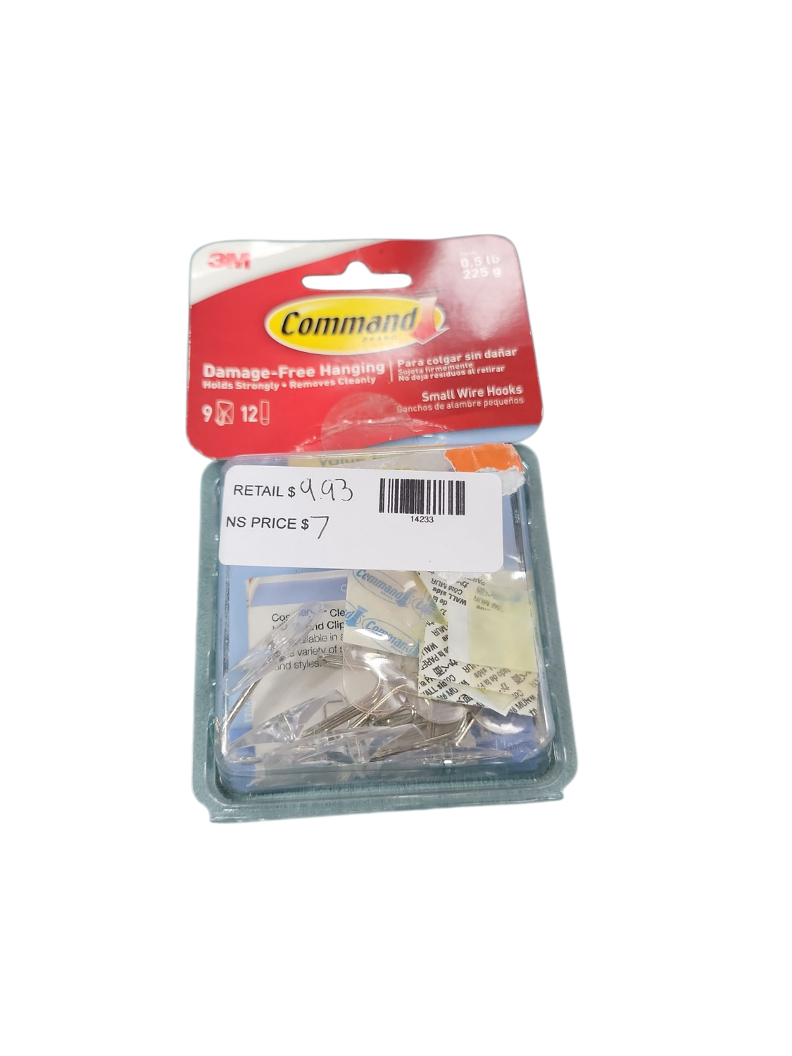 Command 1/2 lb. Small Clear Wire Hook Value Pack (9 Hooks, 12 Strips) 17067CLRVP