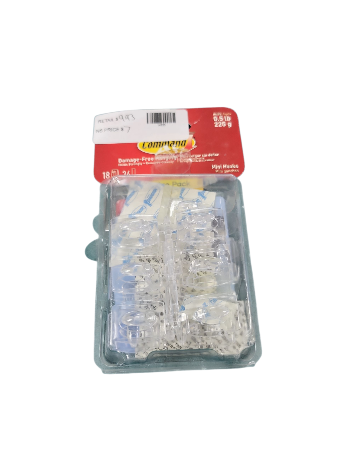 Command Mini Wall Hooks, Clear, Damage Free Decorating, 18 Hooks and 24 Command Strips 17006CLR-VP .