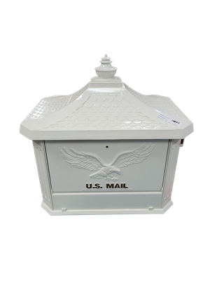 Architectural Mailboxes Hamilton Premium, White, Large, Locking, Aluminum, Post Mount Mailbox HM200WAM