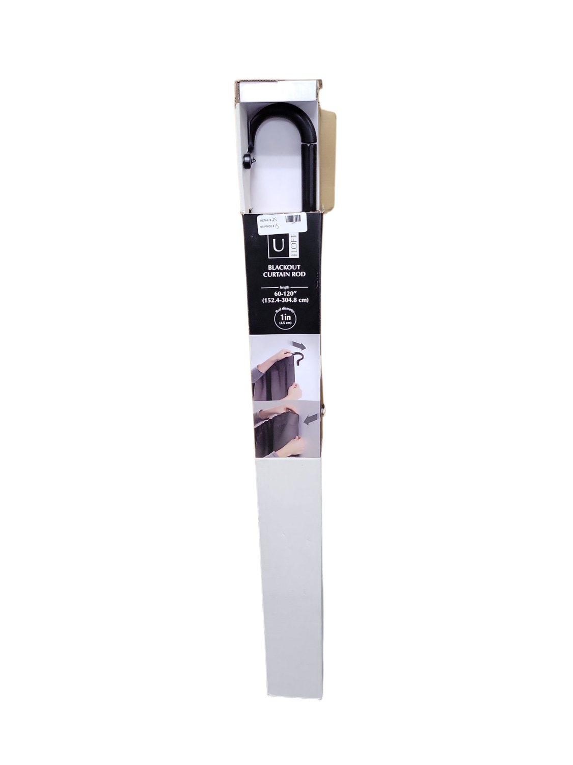 Umbra Loft BLackout Curtain Rod 60-120&quot; 1 in Diameter in Black