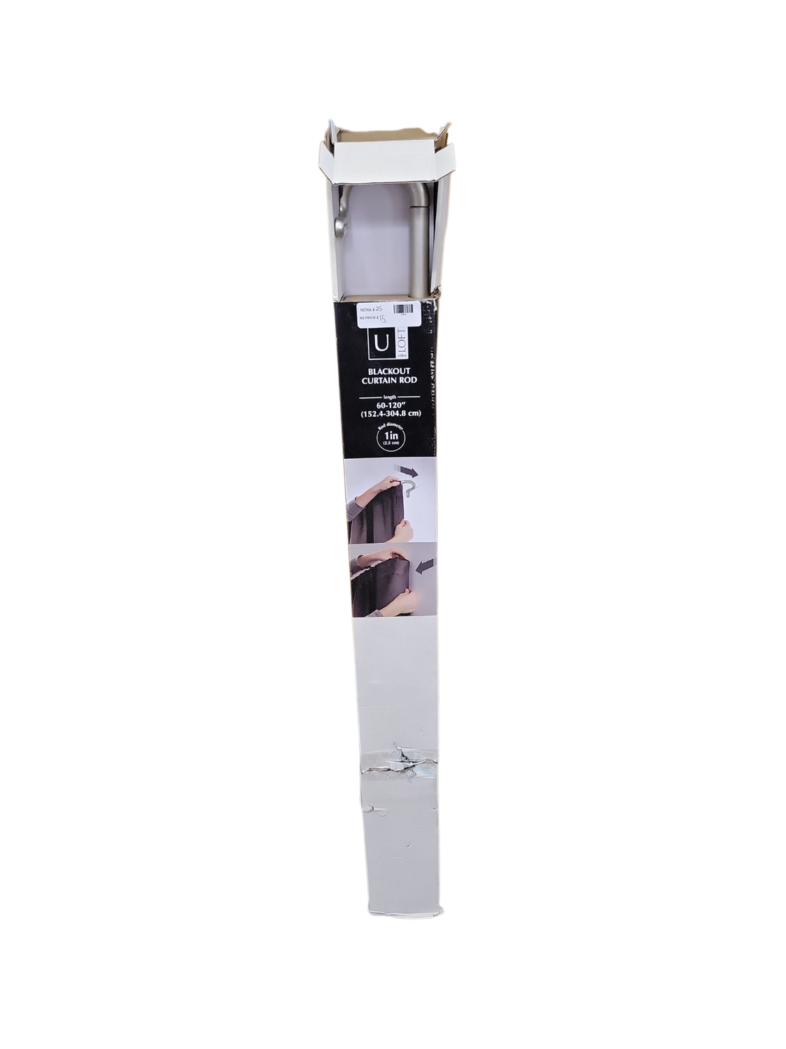 Umbra Loft BLackout Curtain Rod 60-120&quot; 1 in Diameter in Silver
