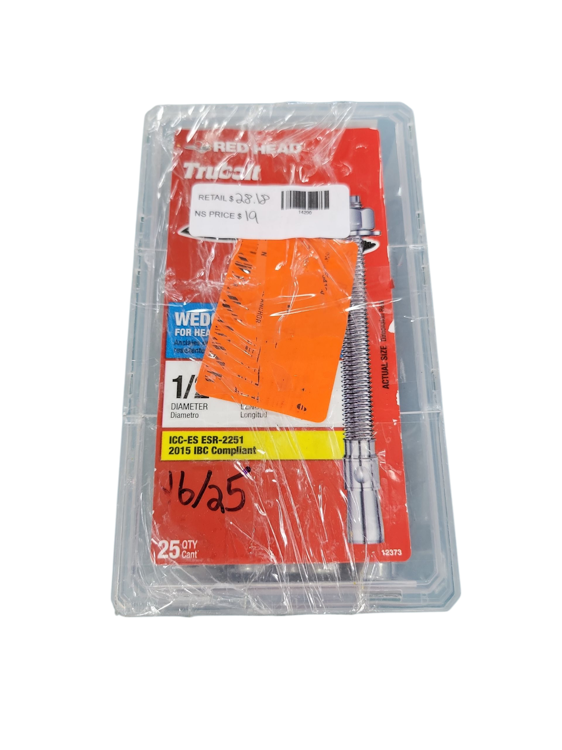 Red Head 1/2 in. x 5-1/2 in. Zinc-Plated Steel Hex Nut-Head Concrete Wedge Anchors (25-Pack) 12373