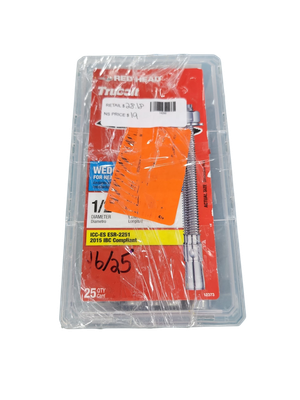 Red Head 1/2 in. x 5-1/2 in. Zinc-Plated Steel Hex Nut-Head Concrete Wedge Anchors (25-Pack) 12373